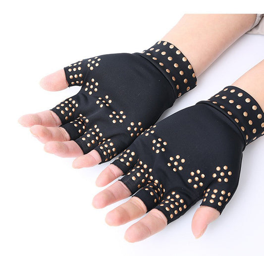 Copper Infused Fit Glove Copper Compression Arthritis Gloves for (Unisex) Black